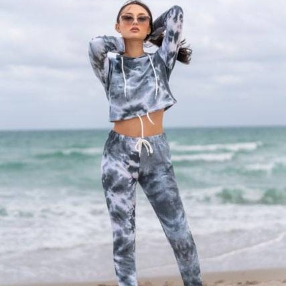GREY N' WHITE TIE DYE  SET